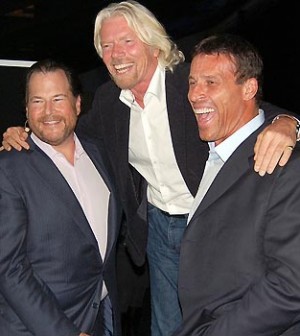 Tony Robbins Marc Benioff, Richard Branson Successful Friends