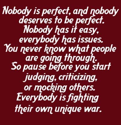 Nobody Is Perfect Picture Life Quote