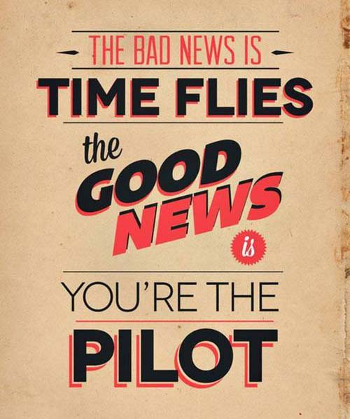 Inspirational Typography Picture Quote Time Flies
