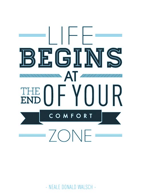 Motivational Typography Picture Quote Comfort Zone