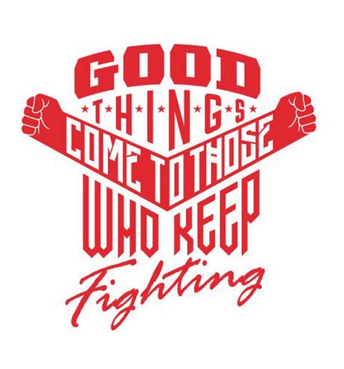 Inspirational Typography Picture Quote Keep Fighting