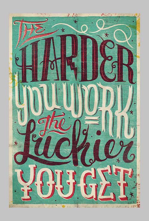 Inspirational Typography Picture Quote Work Hard