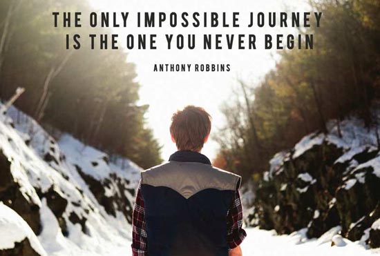 Tony Robbins picture quote journey impossible