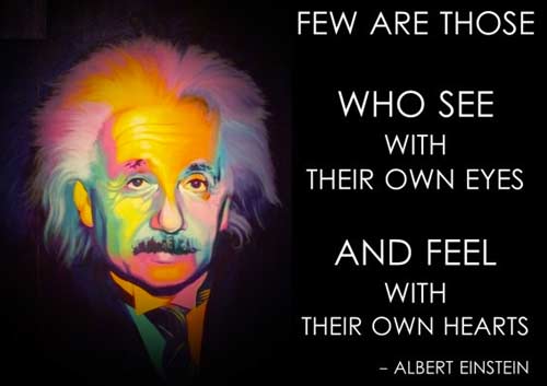 Albert Einstein feel with your own heart Picture Quote