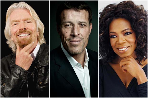 Richard Branson Tony Robbins Oprah Winfrey