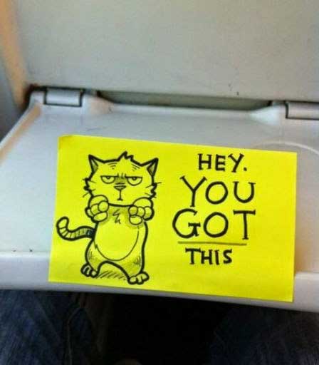 Peppy the Cat Inspirational Motivational Post It Note