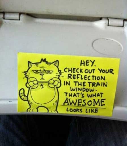 Peppy the Cat Motivational Post It Note