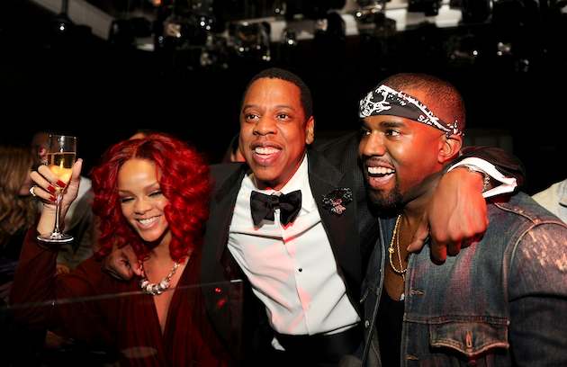 party for New Years Jay-Z Rhianna and Kanye West