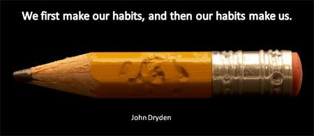 habits quotation pencil