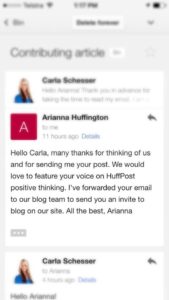 Arianna's email to Carla