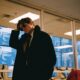 Man working late at night and he is burned out from work