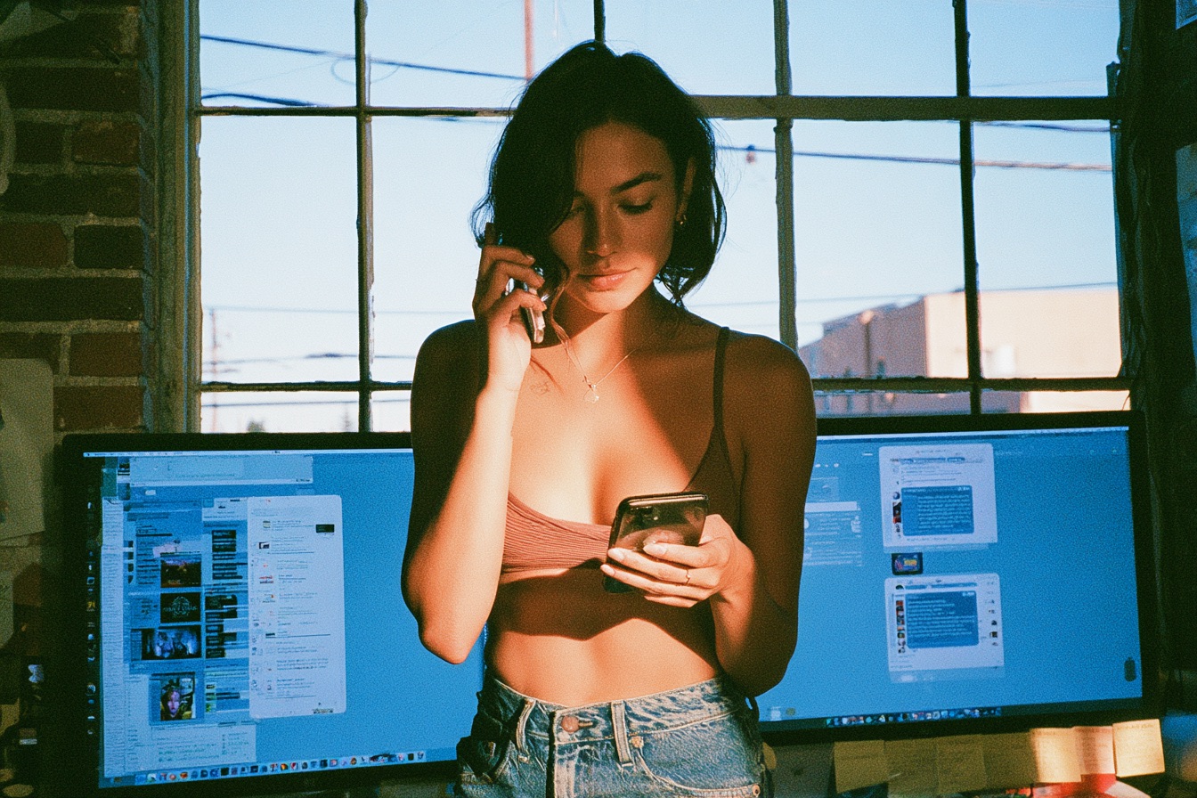 Woman entrepreneur using AI