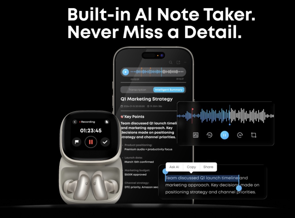 Liberty 5 Pro Max Built-In AI Note Taker