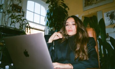 A female entrepreneur working from her home