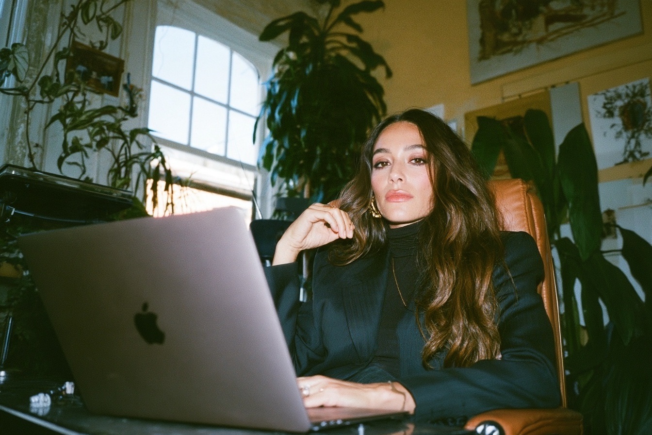 A female entrepreneur working from her home