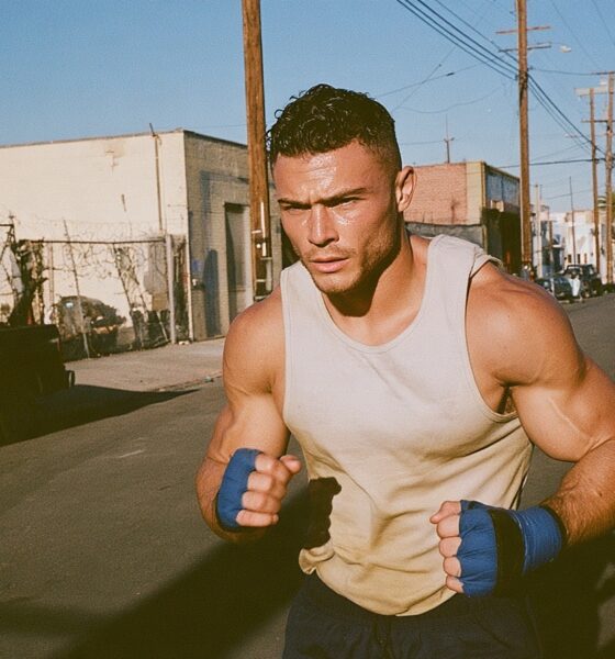 A male athlete boxer running and working out to increase his drive and motivation