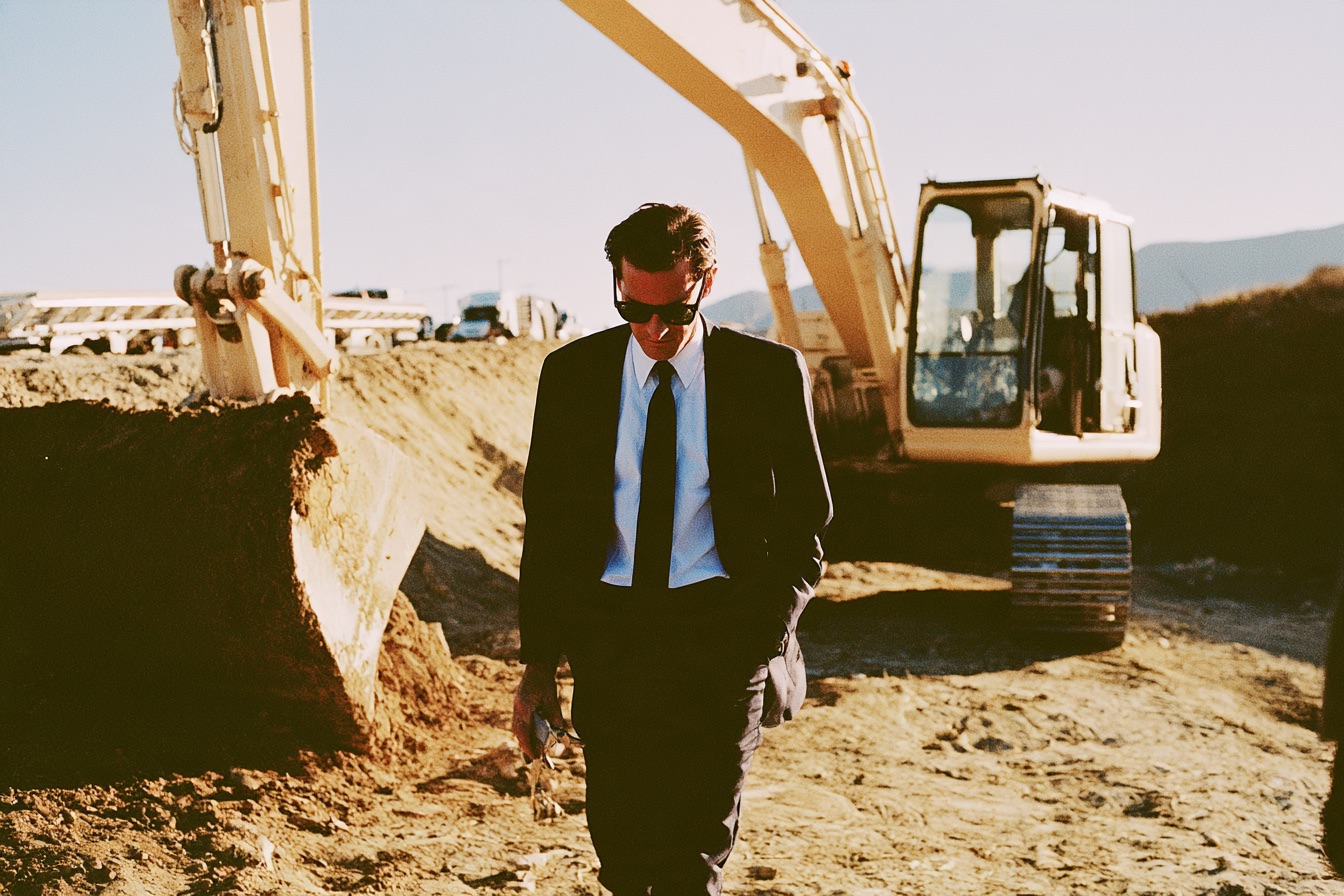 A man in a suit who owns an excavation loan business