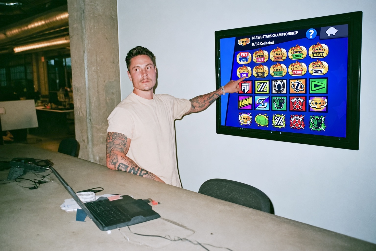 Man in the office breakingdown a video game strategy
